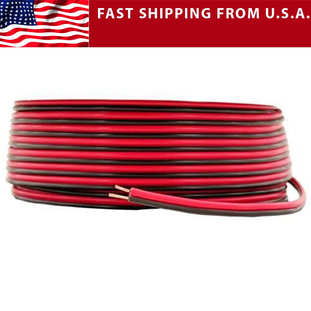 Bonded Zip Cord 24 AWG Cable, Red/Black, 25 Feet
