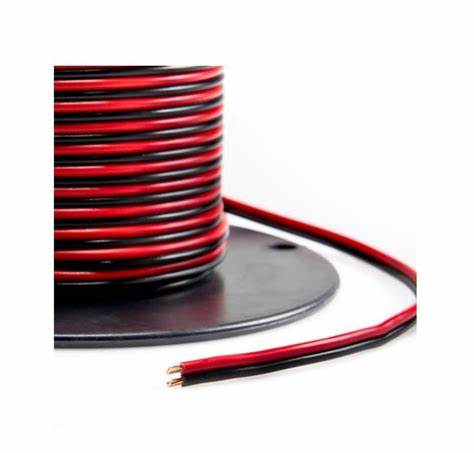 Bonded Zip Cord 24 AWG Cable, Red/Black, 25 Feet