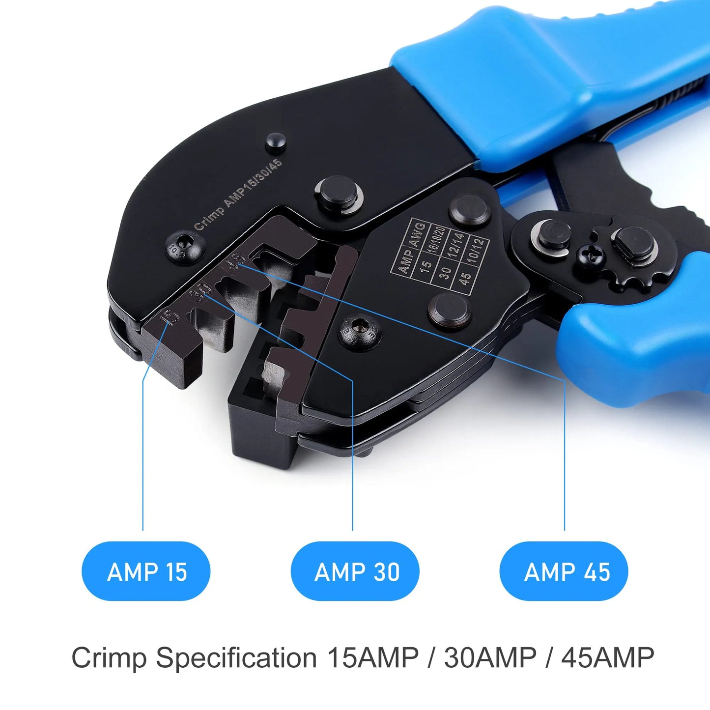 Powerpole Crimper, Crimp Tool for 15, 30, and 45 Amp Anderson Connectors