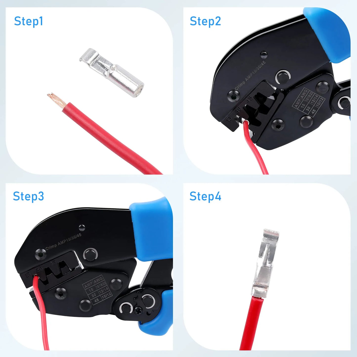 Powerpole Crimper, Crimp Tool for 15, 30, and 45 Amp Anderson Connectors