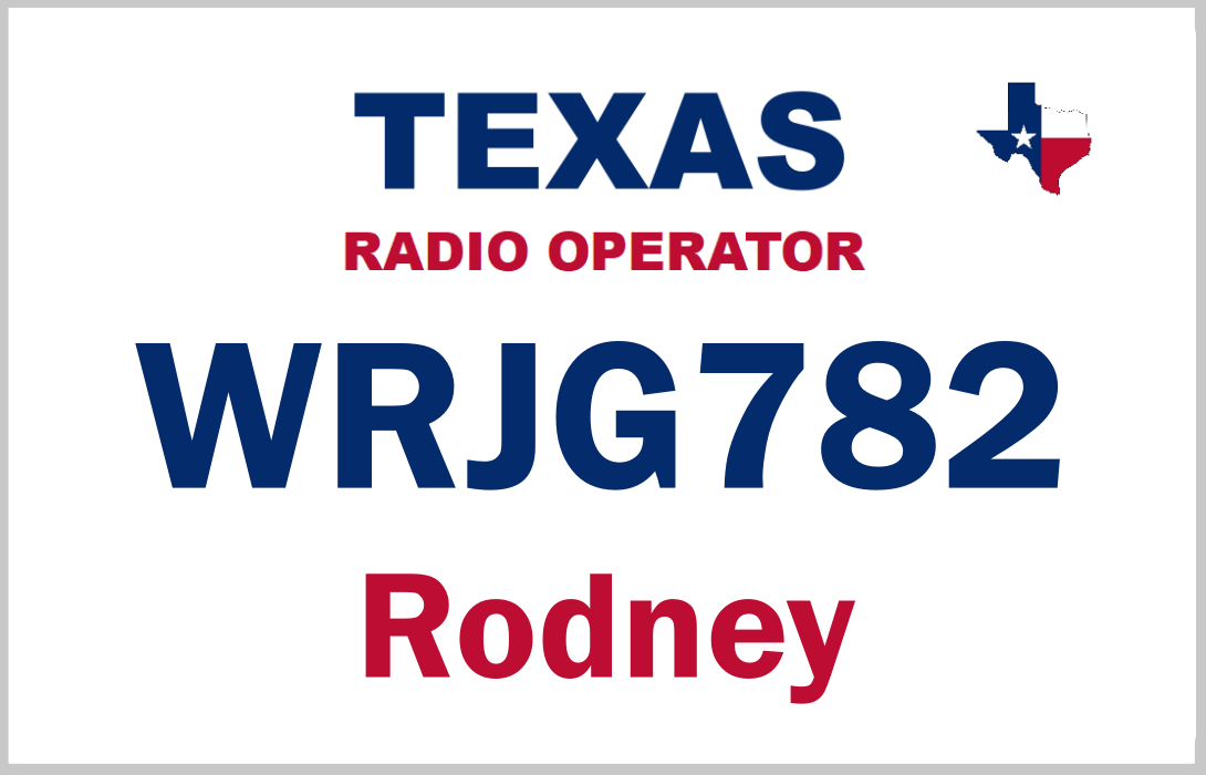 Customized Name Badge, License Plate, Texas Radio Operator