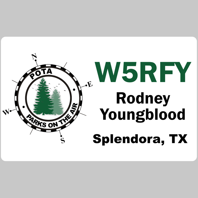 Customized Name Badge, Parks on the Air, Horizontal White