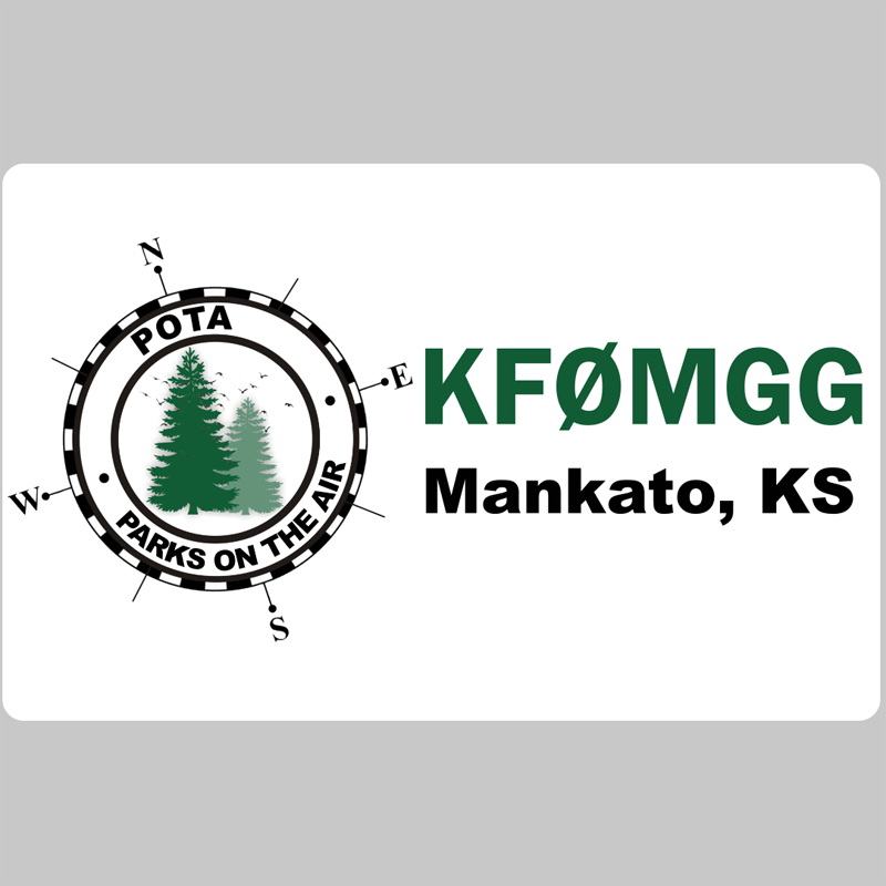 Customized Name Badge, Parks on the Air, Horizontal White