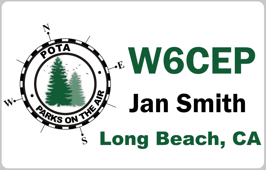 Customized Name Badge, Parks on the Air, Horizontal White