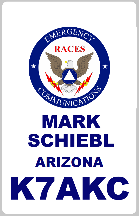 Customized Name Badge, Radio Amateur Civil Emergency Service, Vertical White