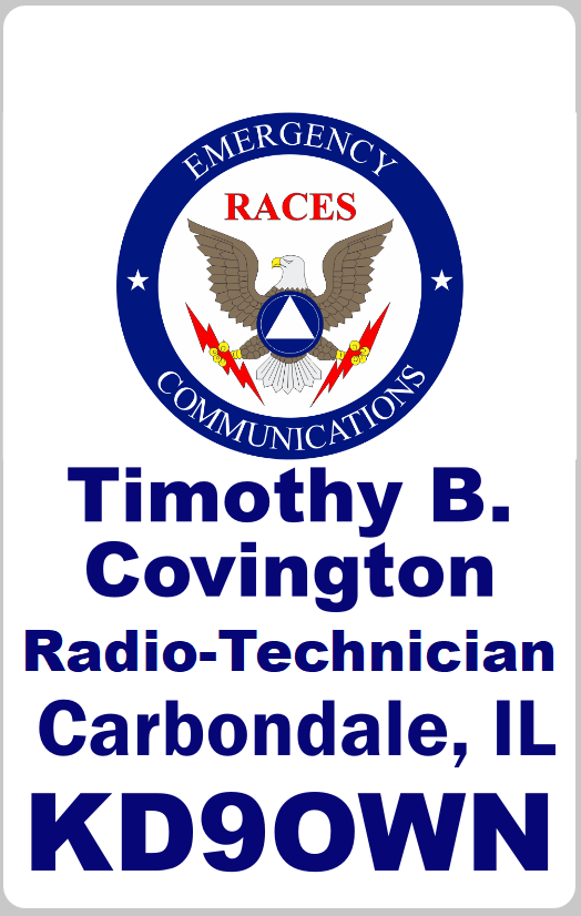 Customized Name Badge, Radio Amateur Civil Emergency Service, Vertical White