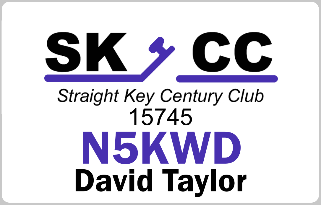 Customized Name Badge, Straight Key Century Club