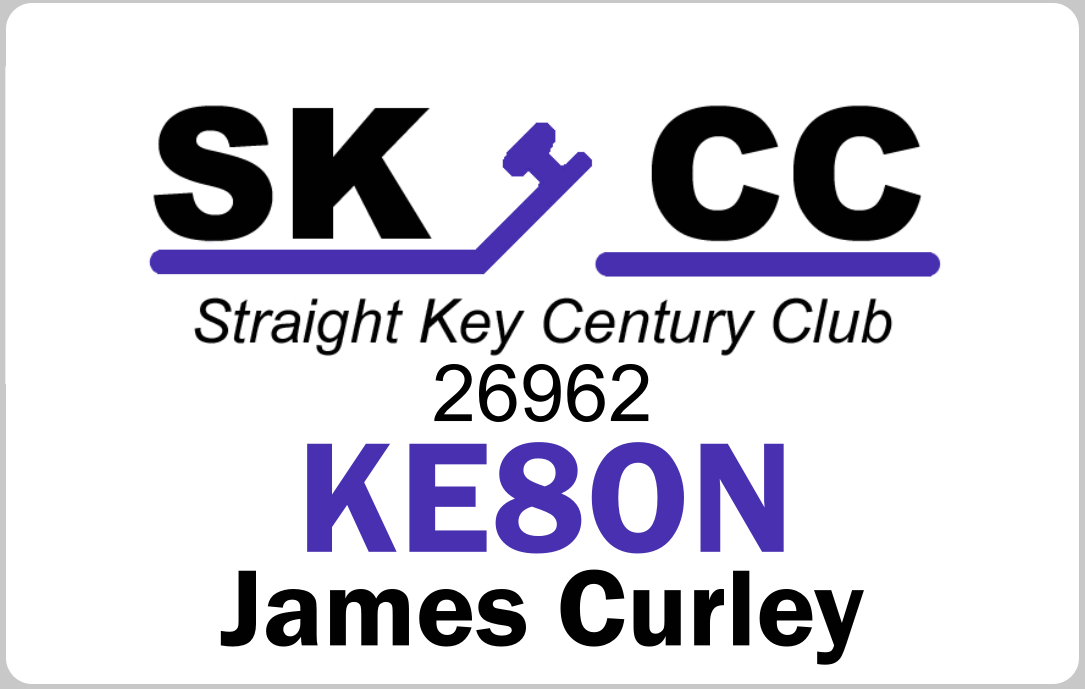 Customized Name Badge, Straight Key Century Club