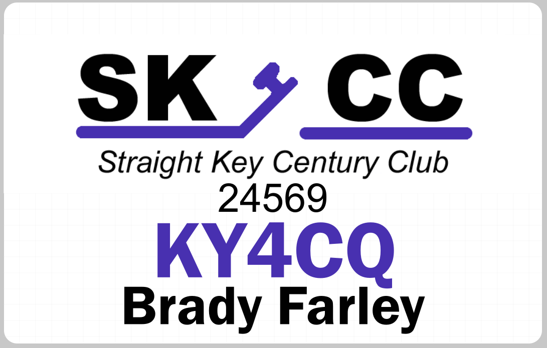 Customized Name Badge, Straight Key Century Club