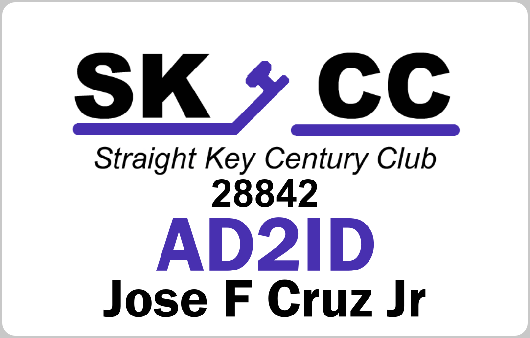 Customized Name Badge, Straight Key Century Club