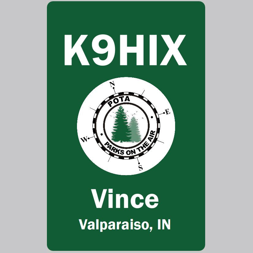 Customized Name Badge, Parks on the Air, Vertical Green