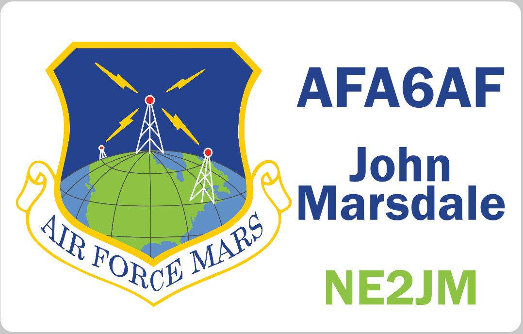 Customized Name Badge, Air Force Military Auxilary Radio Service, Horizontal