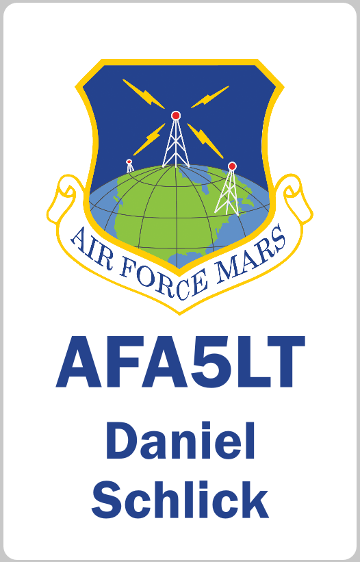 Customized Name Badge, Air Force Military Auxilary Radio Service, Vertical