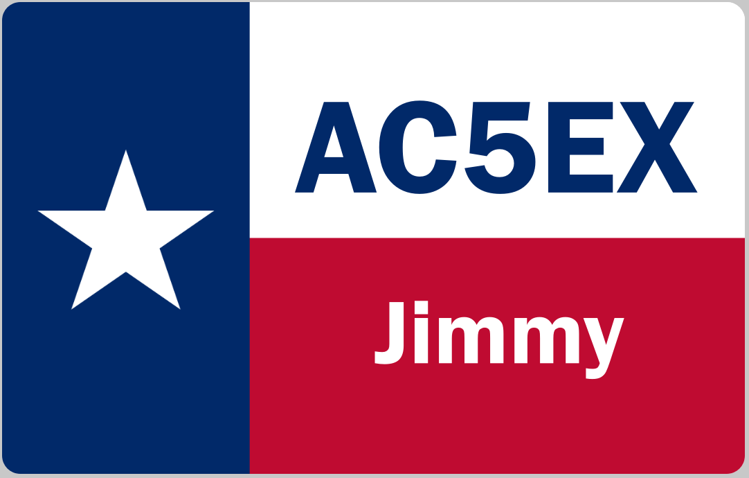 Customized Name Badge, Texas Flag