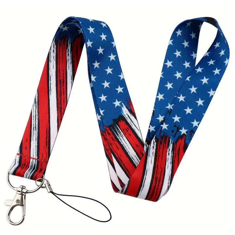 USA Flag Patriotic Premium Lanyard