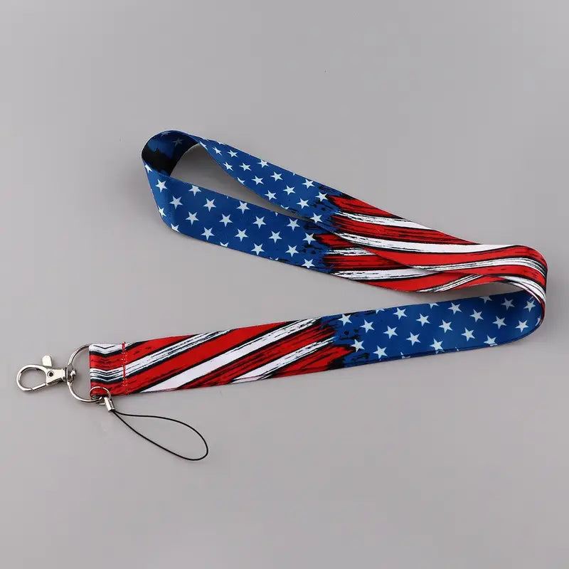 USA Flag Patriotic Premium Lanyard