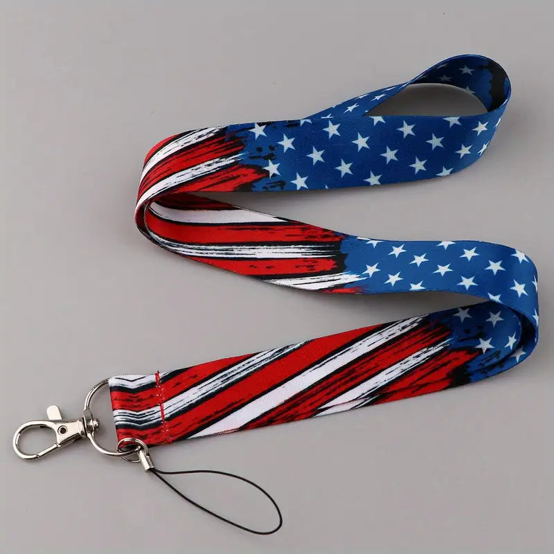 USA Flag Patriotic Premium Lanyard