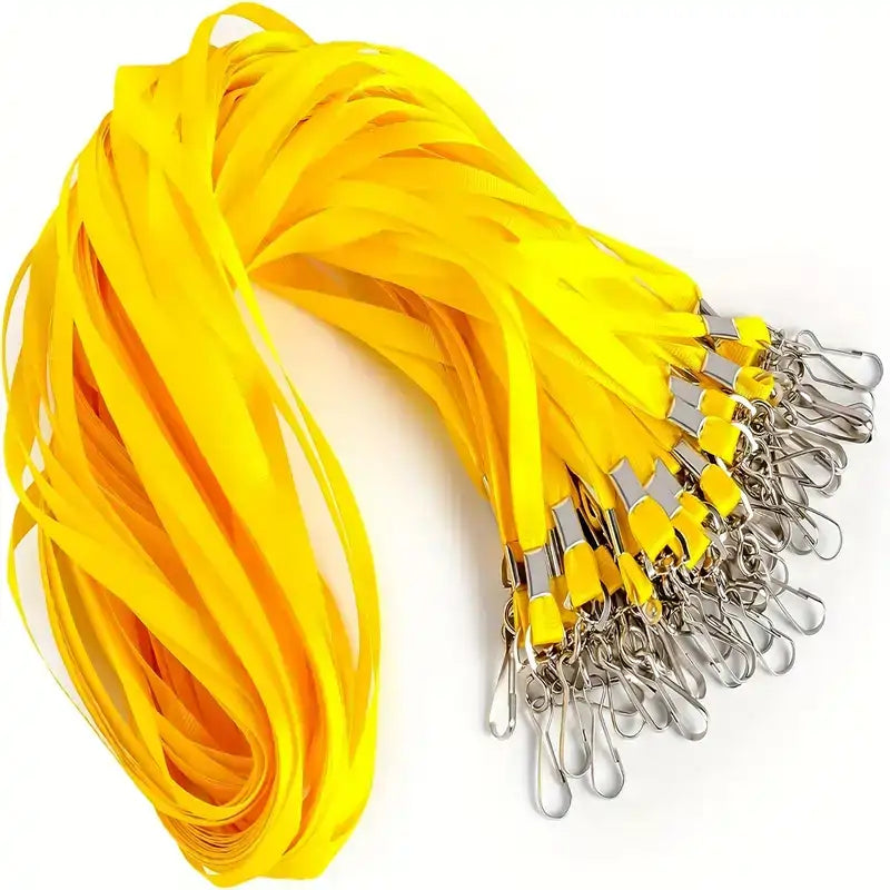 Flat Yellow Lanyard with Swivel Hook Clip for Custom Name Tags and Ids