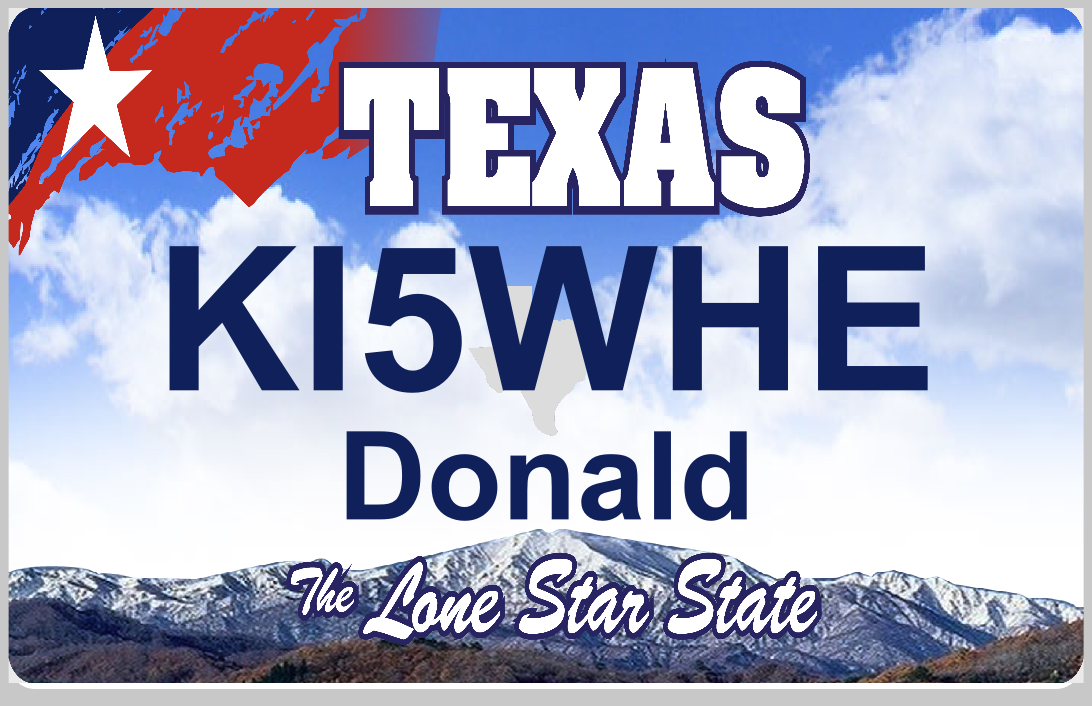 Customized Name Badge, License Plate, Texas Lone Star Panorama