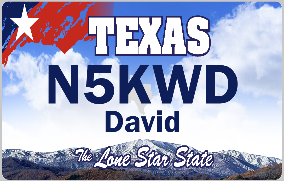 Customized Name Badge, License Plate, Texas Lone Star Panorama