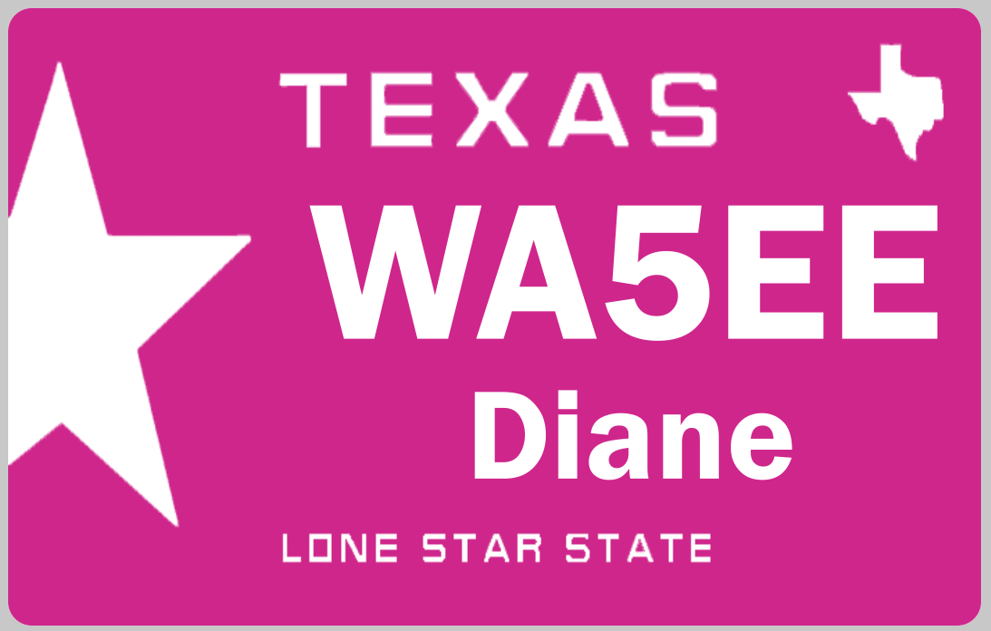 Customized Name Badge, License Plate, Texas Pink