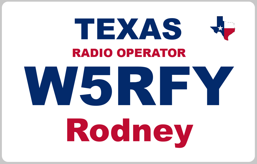 Customized Name Badge, License Plate, Texas Radio Operator