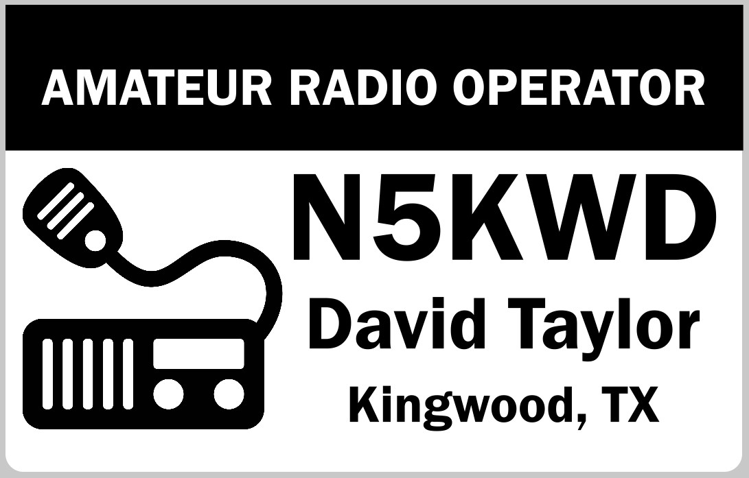 Customized Name Badge, Ham Radio