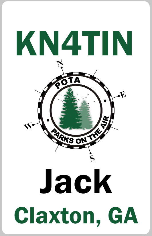 Customized Name Badge, Parks on the Air, Vertical White