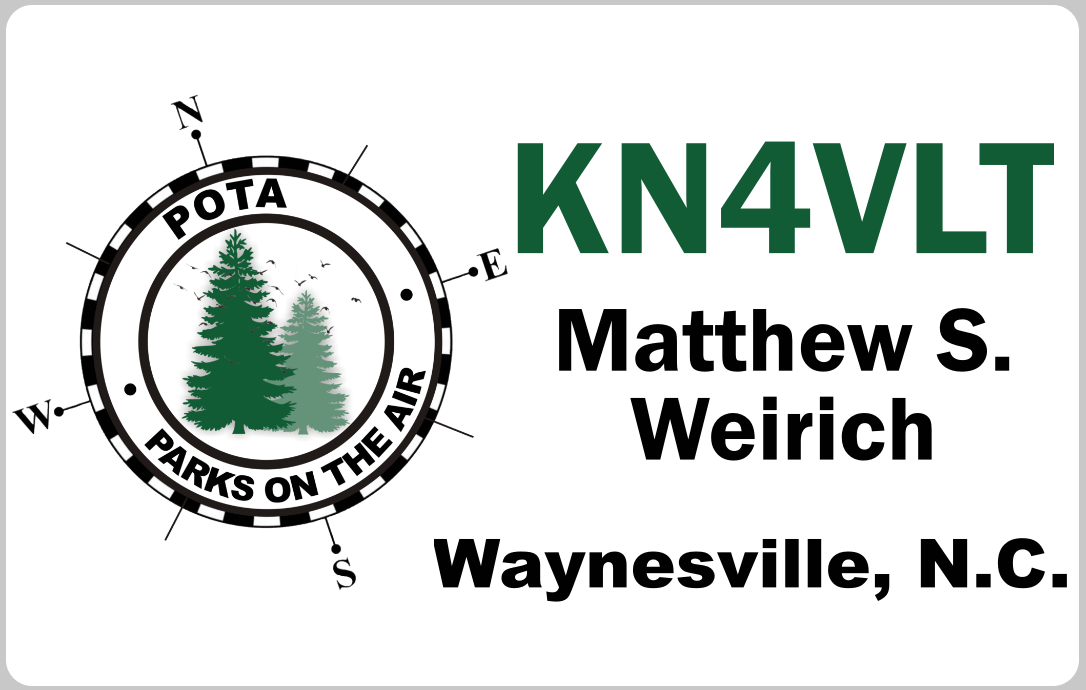 Customized Name Badge, Parks on the Air, Horizontal White