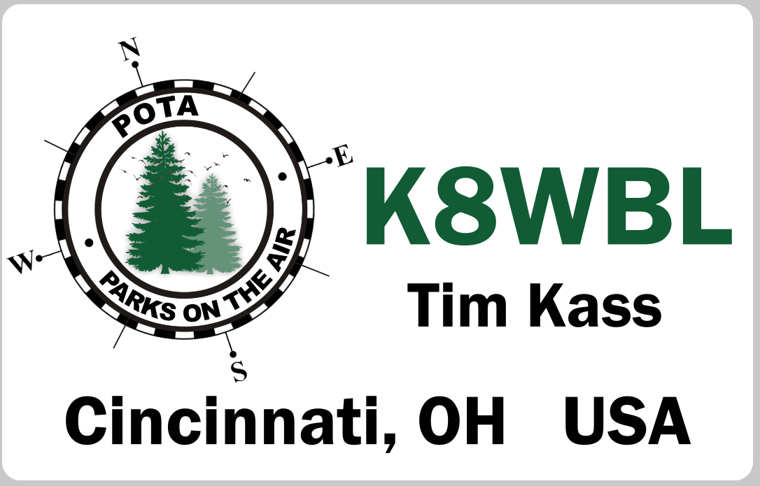 Customized Name Badge, Parks on the Air, Horizontal White