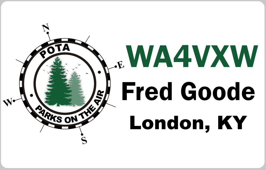 Customized Name Badge, Parks on the Air, Horizontal White