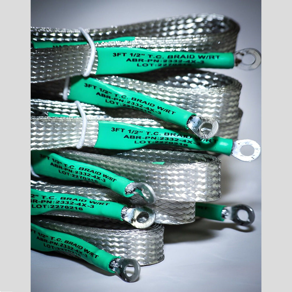 Grounding Rope Braid Copper Grounding Braid Assembly, 1 ft x 1/2 inch Flat Tinned – Houston ...