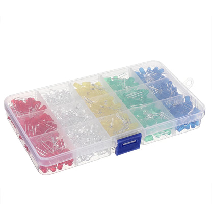 Light Emitting Diode LED Kit Mixed Colors, 5mm, 500 pcs