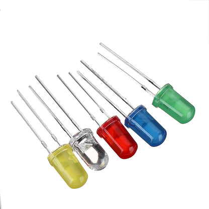 Light Emitting Diode LED Kit Mixed Colors, 5mm, 500 pcs