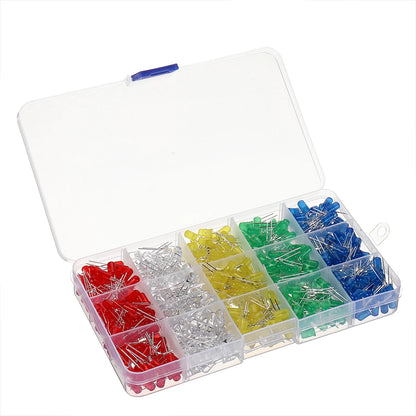 Light Emitting Diode LED Kit Mixed Colors, 5mm, 500 pcs