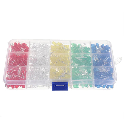 Light Emitting Diode LED Kit Mixed Colors, 5mm, 500 pcs
