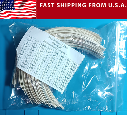 Resistor Kit SMD 0603 Assorted Kit 10Ω - 910K Ω 5% 80 values X 50pcs = 4000pcs