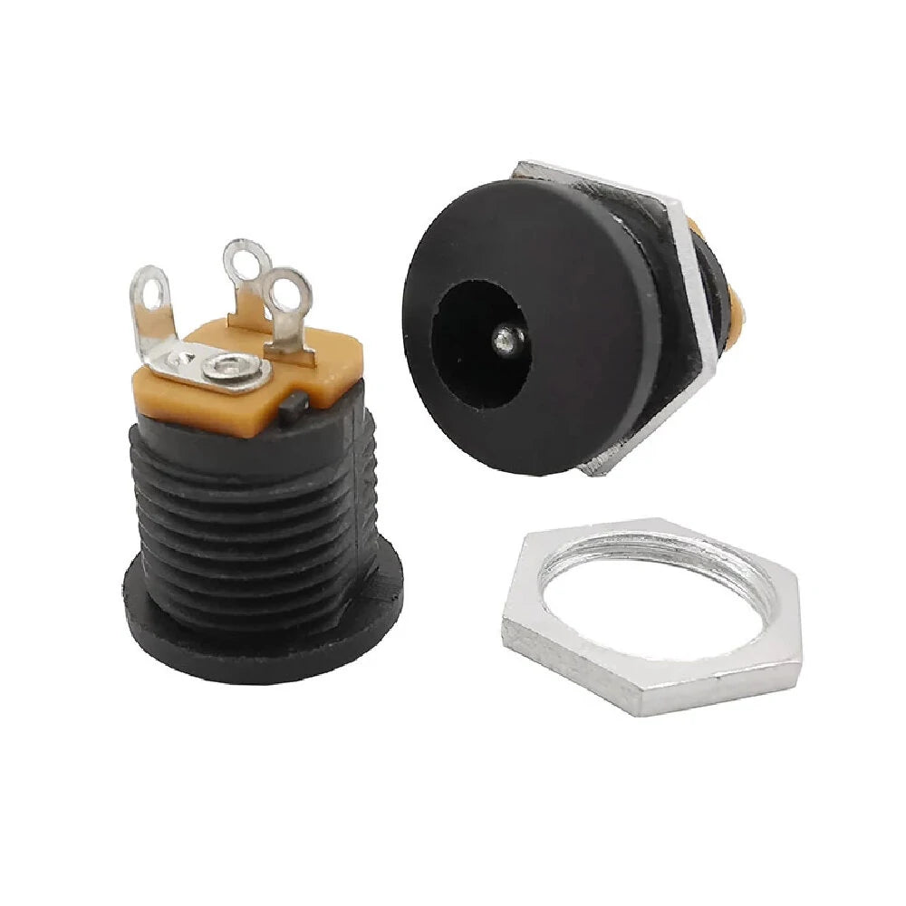 DC Power Connectors DC-022 12V 3A 5.5 x 2.1mm Plastic Male Plugs and Female Sockets, 2 pair