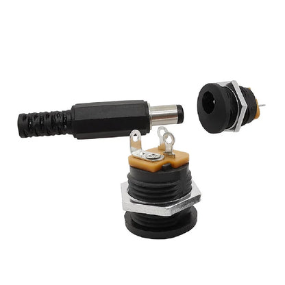 DC Power Connectors DC-022 12V 3A 5.5 x 2.1mm Plastic Male Plugs and Female Sockets, 2 pair